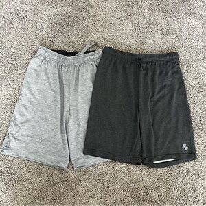 Gray and Black Athletic Training Shorts with Elastic Waistband Size S